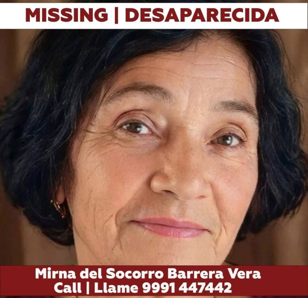 Continúa la búsqueda de la maestra jubilada Mirna del Socorro Barrera Vera en Mérida; intensifican recorridos en zonas agrestes