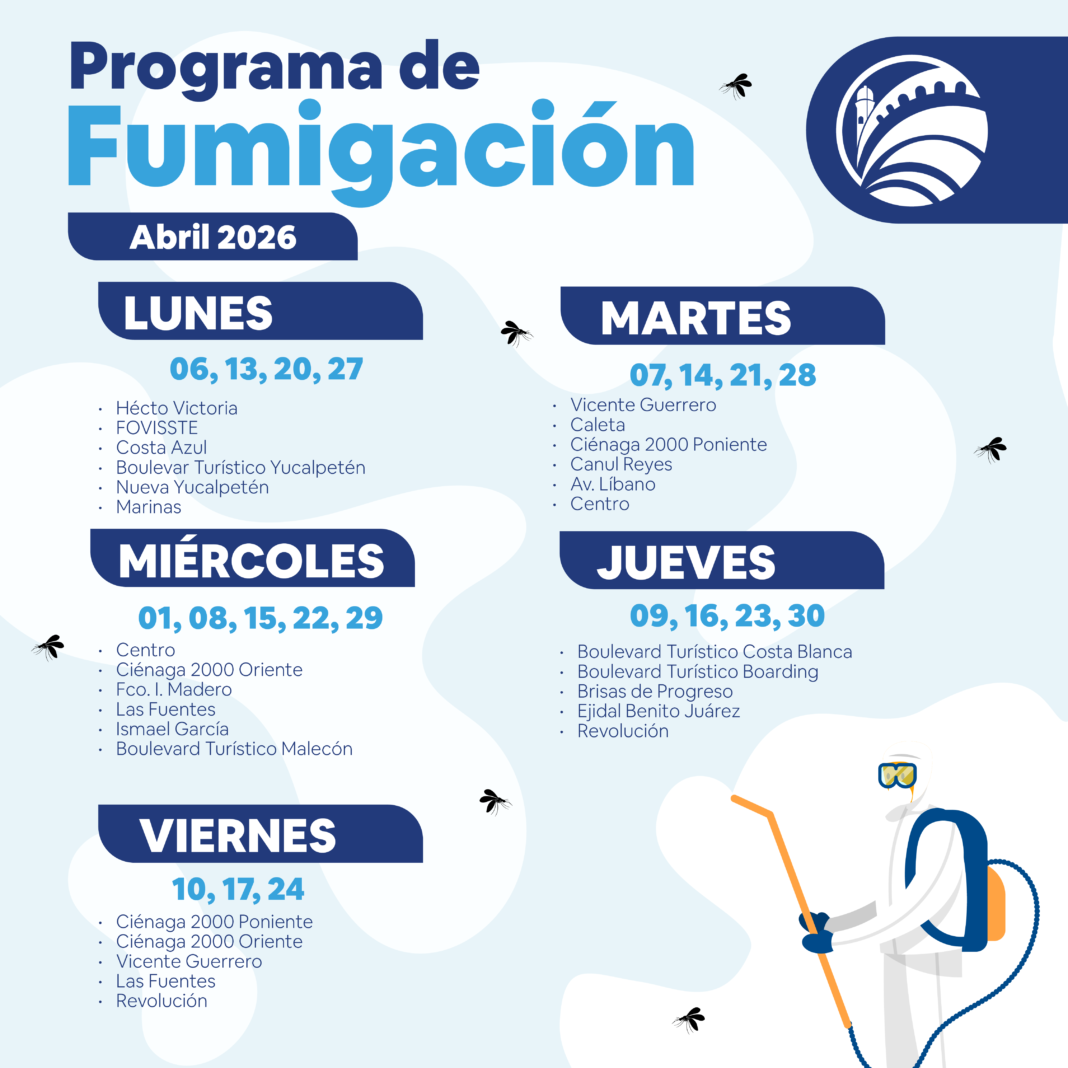 Calendario de fumigación en Progreso para abril 2026: ¿Cuándo pasan por tu colonia?