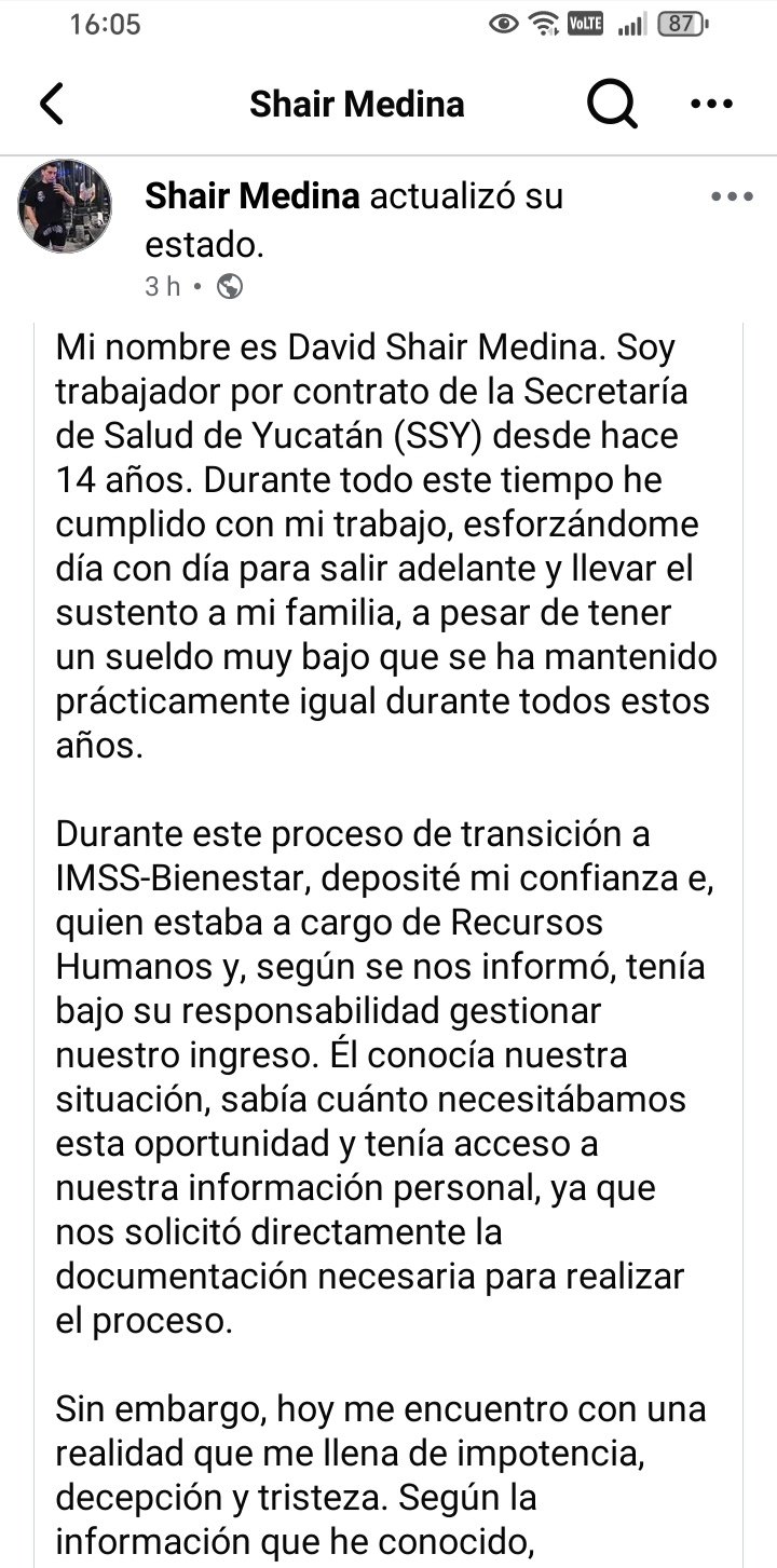 Trabajador denuncia presunta venta de plazas de Salud en Yucatán